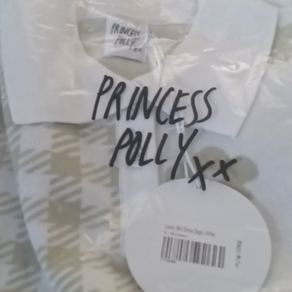 #19❤️ NEW WITH TAGS PRINCESS POLLY LAINEY MINI DRESS IN SAGE & WHITE - Picture 7 of 7